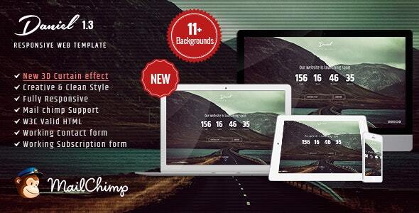 Daniel - Responsive Under Construction Landing Page listing image