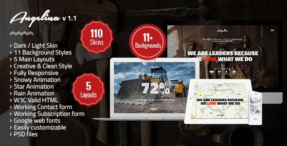 Angelina-Responsive Underconstruction Landing Page listing image
