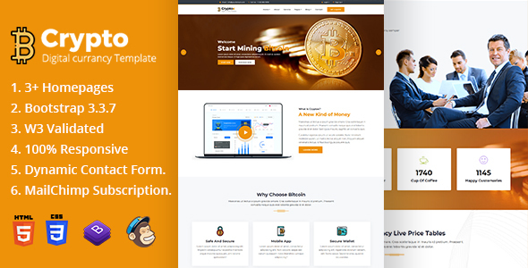 Cryptox - Bitcoin Digital Cryptocurrency Template listing image
