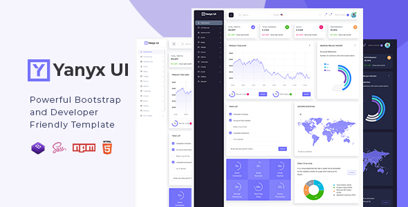 Yanyx UI - Bootstrap 4 + Laravel Starter Kit Admin Dashboard Template product preview