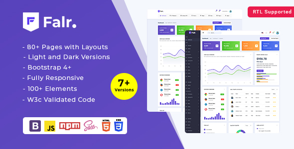 Falr - Bootstrap Admin Dashboard Template HTML listing image