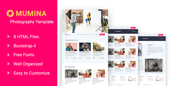 Preview image for Mumina Photography and Portfolio HTML Template