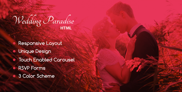 Wedding Paradise – Responsive HTML Template product preview