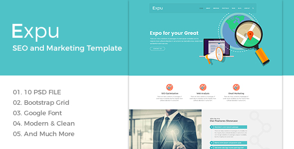 Expu-SEO and Marketing PSD Template