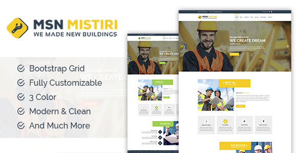 MSN Mistiri - Construction PSD Template