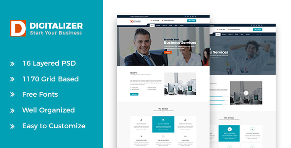 Digitalizer - Corporate and Business PSD Template