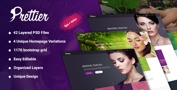Prettier - Beauty Salon & Spa  PSD Template