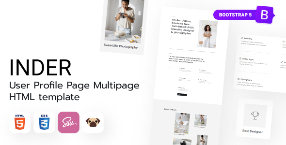 Inder - User Profile Page HTML5 Template
