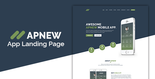ApNew - App Landing PSD Template