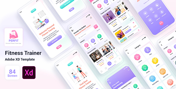 Prefit – Fitness Trainer Adobe XD Template