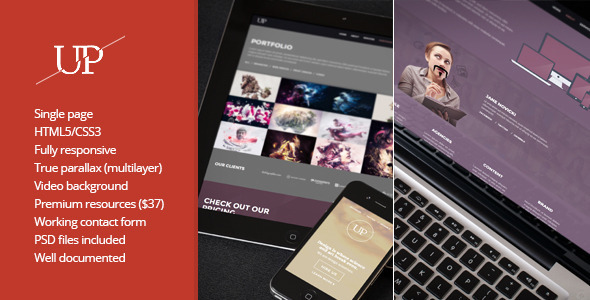 UP - Premium True Parallax Single Page Template