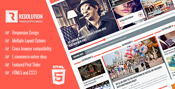Resolution Responsive HTML5 template