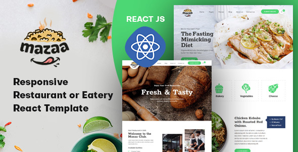 Mazaa - Responsive Restaurant or Eatery React Template