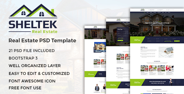 Sheltek - Real Estate PSD Template