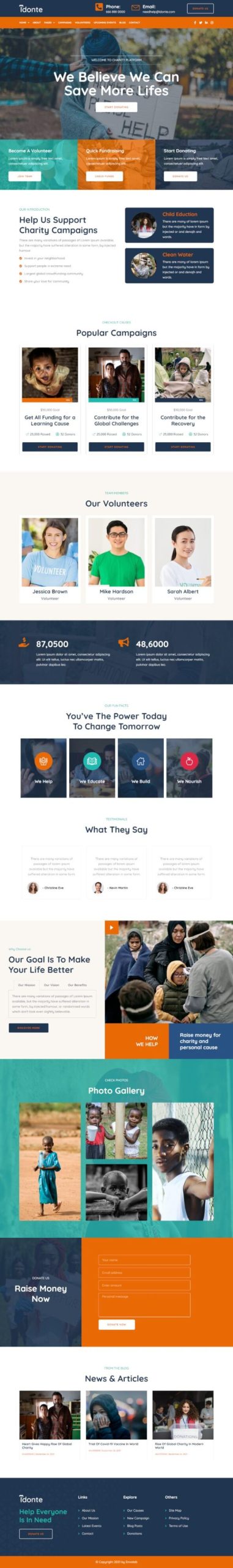 iDonte - Charity Non-Profit Elementor Template Kit