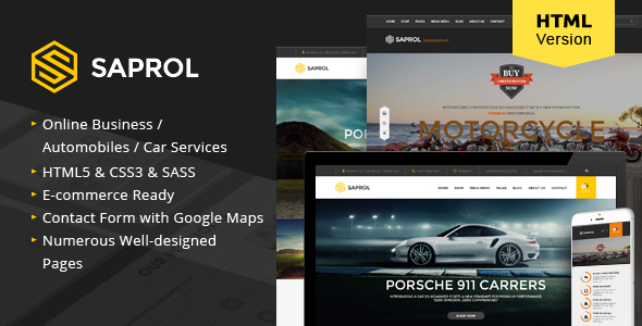 Saprol HTML5 Listing and eCommerce Template