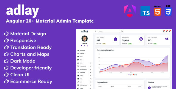 Adlay - Angular 20+ Material Admin Template