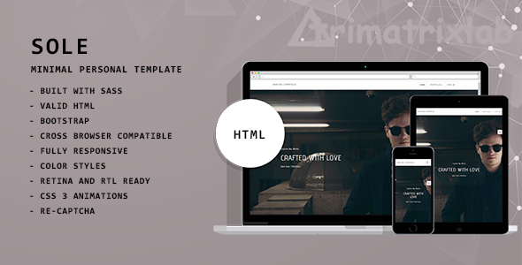 Sole | Minimal CV/Resume, Bio, Portfolio, Blog