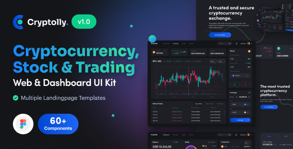 Cryptolly - Cryptocurrency Landing Page - Dashboard UI Kit listing image