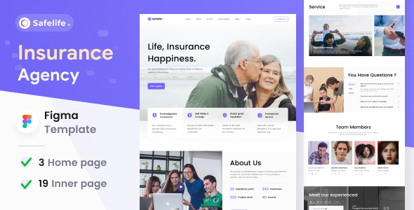 Preview image for Safelife - Insurance Agency Figma Template