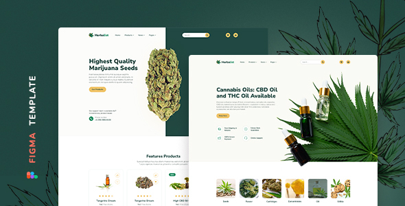 Herbalist – Medical Marijuana Store for Figma listing image