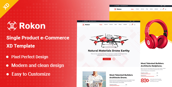 Rokon - Single Product eCommerce XD Template