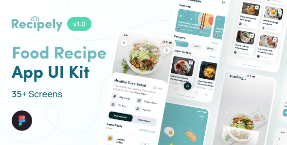 Recipely - Food Recipe App UI Kit