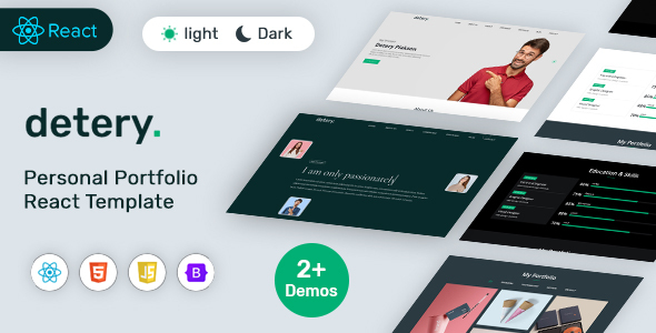 Preview image for Detery - React Personal Portfolio Template