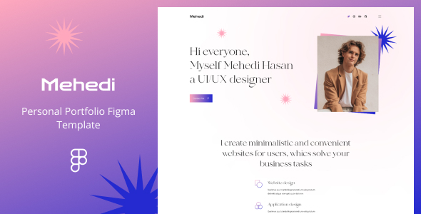 Product preview supplied for Mehedi - Personal Portfolio Figma Template
