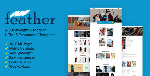 FEATHER – A Lightweight & Modern Ecommerce Template product preview