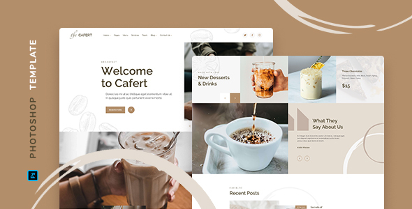 Preview image for Cafert – Cafe Template for Photoshop