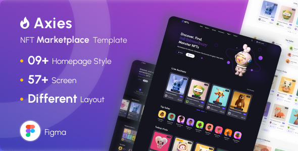 Product preview supplied for Axies | NFT Marketplace Figma template