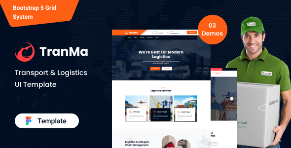 Preview image for TranMa – Transport & Logistics Figma Template