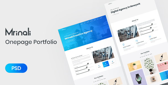 Mrinali | One Page Creative Portfolio PSD Template product preview