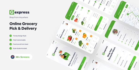 Gexpress - Grocerry Shop App Figma Template product preview