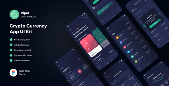 Viper - Crypto Wallet App Figma Template listing image