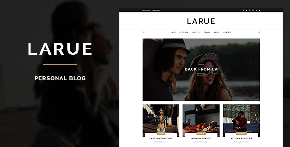 Product preview supplied for Larue - Personal Blog PSD Template