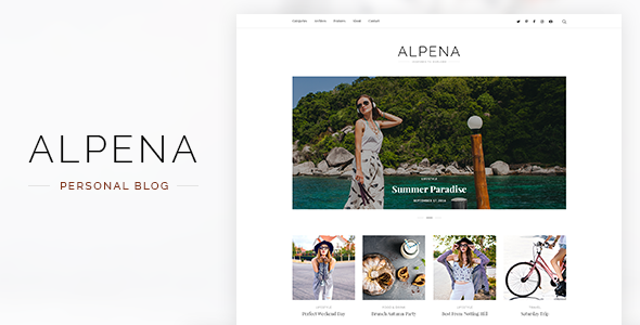 Alpena - Personal Blog PSD Template product preview