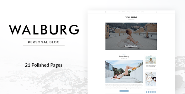 Product preview supplied for Walburg | Universal Personal Blog PSD Template