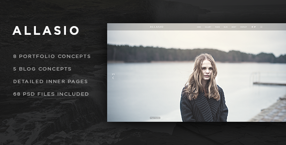 Product preview supplied for Allasio - Photography and Lifestyle Blog PSD Template
