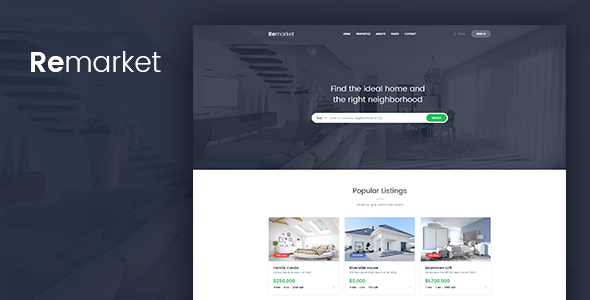 Remarket - Real Estate PSD Template listing image