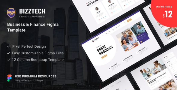 Bizztech - Business & Finance Figma Template