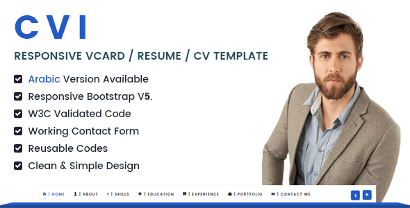 Cvi | Responsive vCard / Resume / CV Template listing image