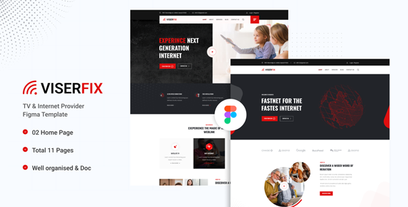 Viserfix - TV & Internet Provider Figma Template