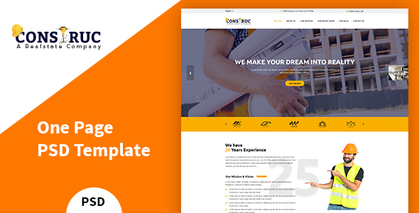 Construc – Construction PSD Template product preview