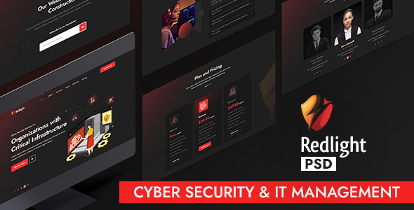 Redlight | Cyber Security & IT Management PSD Template listing image