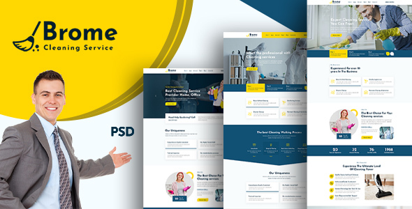 Brome - Cleaning Services PSD Template listing image
