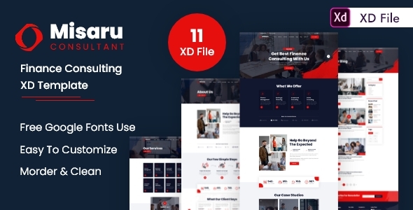 Misaru - Finance Consulting XD Template product preview