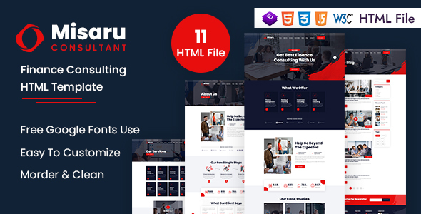 Preview image for Misaru - Finance Consulting HTML Template