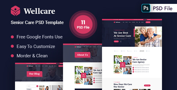 Wellcare - Senior Care PSD Template product preview
